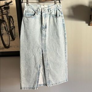 Mango Light Blue Denim Skirt
